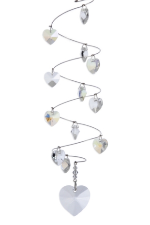 Spiral Hearts 28mm Heart Crystal (Long)