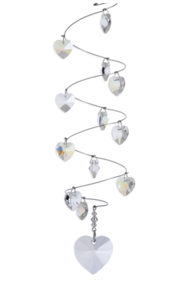 Spiral Hearts 28mm Heart Crystal (Long)