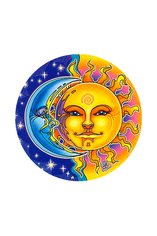 Mandala Art Stickers Sun and Moon - S27