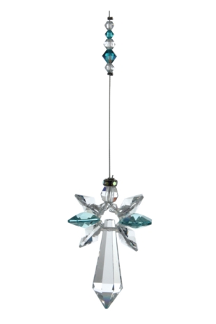 Lrg Crystal Guardian Angel Blue Zircon