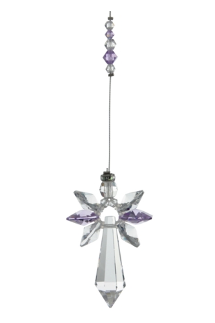 Lrg Crystal Guardian Angel Light Amethyst