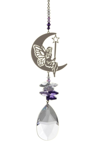 Large Crystal Fantasy Fairy with Wand - Purple