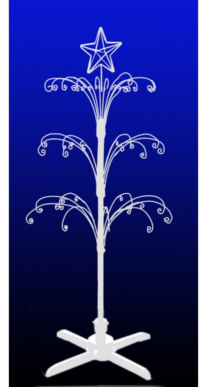 Static 4ft Tree Display White