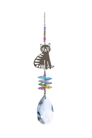Large Crystal Fantasy - Sitting Cat Confetti