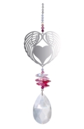 Large Crystal Fantasies Angel Wing Heart - Rose