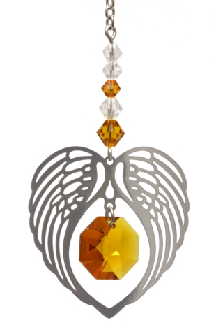 Birthstone Angel Wing Heart Topaz