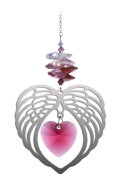 Pure Radiance Large Angel Wing Heart - Ruby