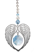 Birthstone Angel Wing Heart Aquamarine