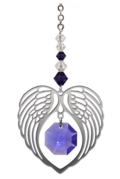 Birthstone Angel Wing Heart Amethyst