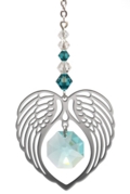 Birthstone Angel Wing Heart Blue Zircon