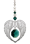 Birthstone Angel Wing Heart Emerald