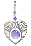 Birthstone Angel Wing Heart Light Amethyst