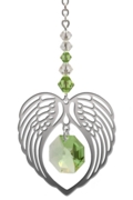 Birthstone Angel Wing Heart Peridot