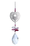 Crystal Fantasy Angel Wing Heart - Deep Rose