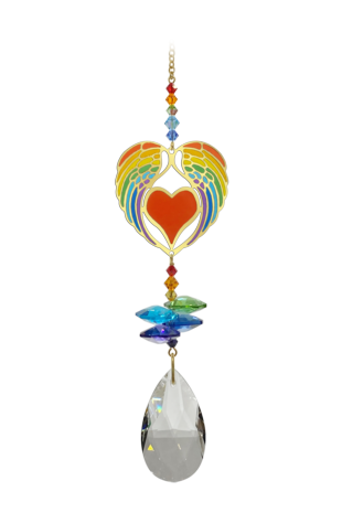 Window Jewels Angel wing Heart - Rainbow