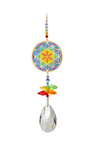 Window Jewels Flower Of Life - Rainbow