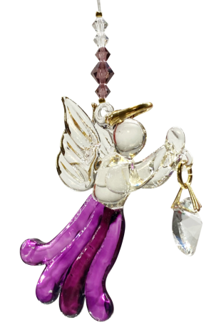 Angels in my Window Amethyst Glass