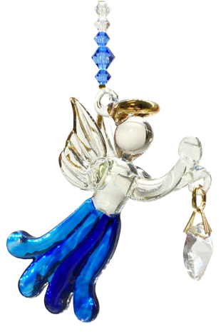 Angels in my Window Sapphire Glass