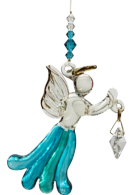 Angels in my Window Blue Zircon Glass