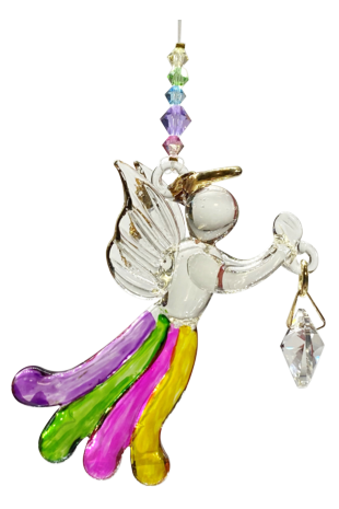 Angels in my Window Confetti Glass