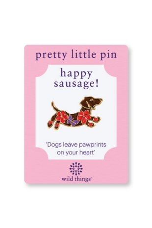 Dachshund w/flowers Pin Multi Coloured