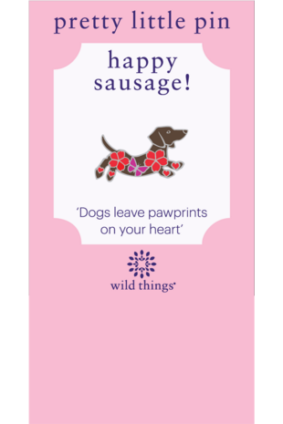 Dachshund w/flowers Pin Multi Coloured