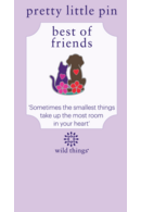 Kitty & Puppy on Leaf Pin Multi Coloured