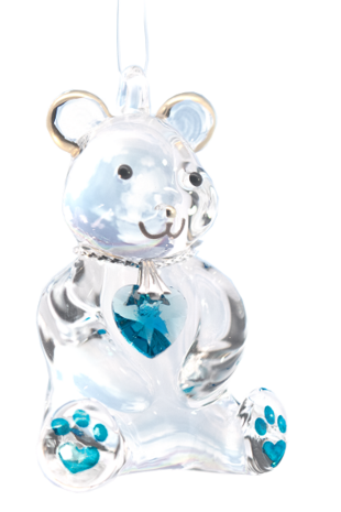 Fantasy Glass Happy Little Bear - Aquamarine