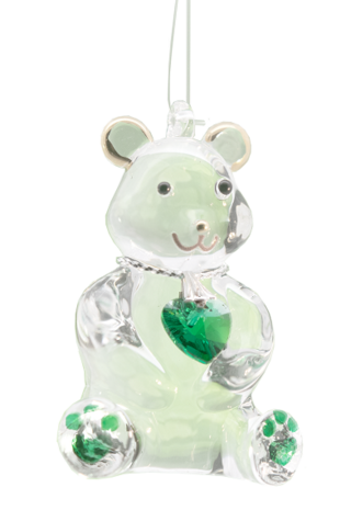 Fantasy Glass Happy Little Bear - Emerald