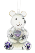 Fantasy Glass Happy Little Bear - Light Amethyst