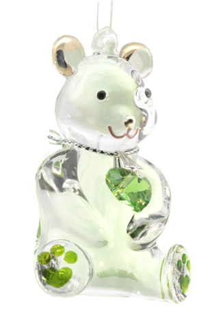 Fantasy Glass Happy Little Bear - Peridot