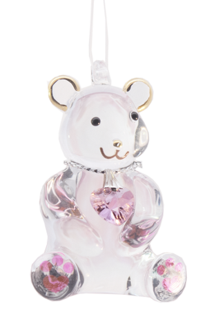 Fantasy Glass Happy Little Bear - Rose