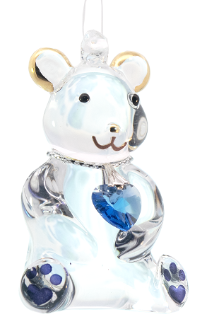 Fantasy Glass Happy Little Bear - Sapphire