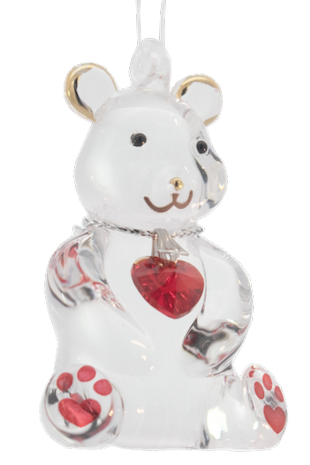 Fantasy Glass Happy Little Bear - Ruby