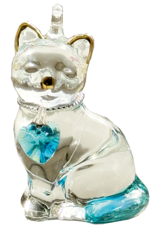 Fantasy Glass Pretty Little Kitties - Aqua