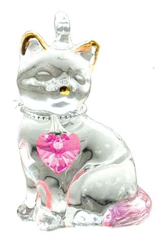 Fantasy Glass Pretty Little Kitties - Rose