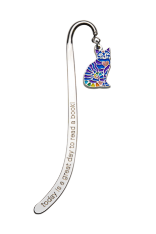 Bookmark - Sitting Cat, Heart Rainbow