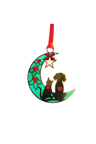 Xmas Ornament - Kitty,Puppy,Moon