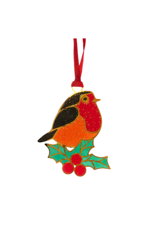 Xmas Ornament - Robin Holly Cute