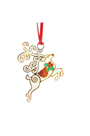 Xmas Ornament - Reindeer, White
