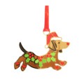 Xmas Ornament - Dachshund Holly