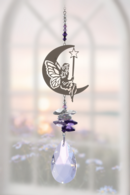 Large Crystal Fantasy Fairy with Wand - Purple