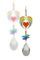 Window Jewels Angel wing Heart - Rainbow