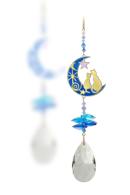 Window Jewels Two Cats in Moon - Moonlight