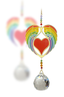 Crystal Wonders Angel wing Heart - Rainbow