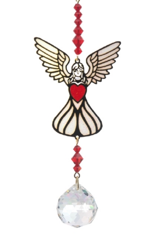 Crystal Dreams Angel LoveHeart - Red
