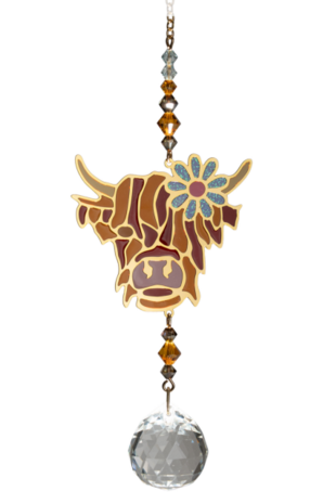 Crystal Dreams Highland Cow Brown