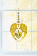 Gold Angel Wing Heart - Topaz