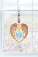Carded Angel Wing Heart - Amethyst