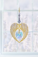 Carded Angel Wing Heart - Light Amethyst